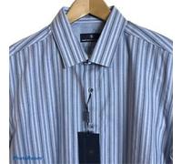 Hart Schaffner Marx, Camicia A Maniche Corte Da Uomo, Blu (A Righe), L