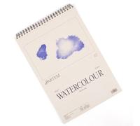 Hartem - Blocco acquerello per artisti, formato A3 carta acquerello 300 g/m², 30 fogli/60 pagine rilegate a spirale, 29,7 x 42 cm, grana media, bianco naturale