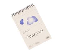 Hartem - Blocco acquerello per artisti, formato A4, carta acquerello 300 g/m², 30 fogli/60 pagine rilegate a spirale, 21 x 29,7 cm, grana media, bianco naturale