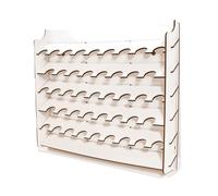 Hartem - Espositore da Parete in Legno | Supporto per Bottiglie di Vernice e Pennelli in Acrilico per Modellismo e Miniature | 43 Bottiglie da 17 ml