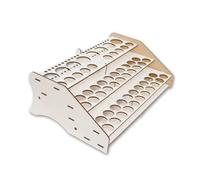 Hartem - Espositore Frontale in Legno | Stand Organizzatore per Vernici Acriliche e Pennelli per Modellismo e Miniature | 52 Bottiglie da 18 ml + 8 Bottiglie da 35 ml o 60 ml e 22 Pennelli