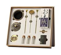 HARTI Strumenti di Rame Puro Incenso, 10Pcs/Set Piastra di Tenuta Incenso Bruciatore Set Fatto A Mano Incenso Stampo Strumento con Cucchiaio, Premere, Pala, Forno Sigillo Incenso per Yoga Meditazione