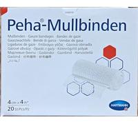 HARTMANN 3040500 Peha - Bende di garza, lunghezza 4 m, sfuse in scatole, 4 m x 4 cm, 20 pezzi