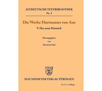 Hartmann Von Aue Der arme Heinrich (Tascabile) Altdeutsche Textbibliothek