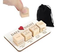 HarttiHome Set di dadi di notte in legno per coppie, set di dadi riutilizzabili con borsa, novità data notte idee azione decisione dadi gioco per San Valentino, anniversario, compleanno