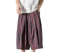 Harun Pantaloni cargo da uomo con gamba dritta larga, casual, con sfumatura neutra, per uno stile casual, Colore: rosso, 4XL
