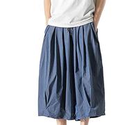 Harun Pantaloni cargo da uomo con gamba dritta larga, casual, con sfumatura neutra, per uno stile casual, Blu, XXL