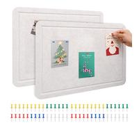 Harupink Bacheca in feltro, 60 x 40 cm, autoadesiva, in feltro, spessore 0,9 cm, con 30 aghi per bacheca, pieghevole, per ufficio, cucina, 2 pezzi