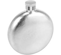 Harupink Flask Reinestitan, fiaschetta da 160 ml, con coperchio sigillato, a prova di perdite, per whisky, rum, vodka, rotonda, set di bottiglie per uomini e donne, argento (160 ml)