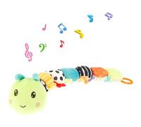 harupink Giocattolo per bambini 0 3 6 mesi bruco giocattolo musicale, 5 in 1Montessori sensoriale, regalo per bambini, giocattolo musicale con sonaglio, massaggiagengive e misura delle dimensioni