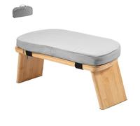harupink Panca da meditazione pieghevole in bambù, sgabello da yoga con cuscino, ergonomica per meditazione con custodia in velluto, antiscivolo, per momenti spirituali nella vita di tutti i giorni