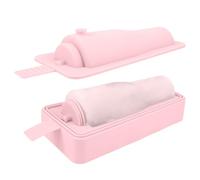 harupink Stampo per cubetti di in silicone, 2 in 1, facile rilascio tirando il manico, contenitore per cubetti di per bicchieri da 40 oz, whisky, 28 x 9 x 11 cm (rosa)