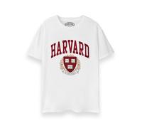 HARVARD Maglietta per Adulti T-Shirt Bianca a Maniche Corte University Graphic per Uomo e Donna | Top Abbigliamento Emblema Collegiale della Scuola Universitaria | American College Merchandise