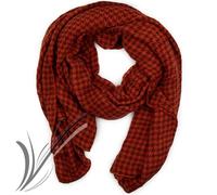 HARVAY MILLER Sciarpa uomo invernale pied de poule elegante rosso mattone calda