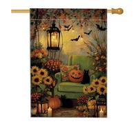 Harvest Autumn Pumpkin Cat Garden Flag, Orange Girasole Fall Decor, Bandiera da giardino in iuta su entrambi i lati, per Halloween, decorazione per prato all'aperto, 71 x 101 cm