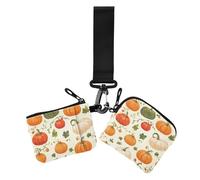 Harvest Autumn Pumpkin Custodie per carte da donna Supporto per cambio Piccolo Protettore per carta d'identità portatile con cinturino da polso per Lady 2 Pz