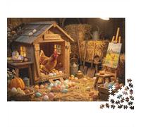 Harvest Barn 1000 pezzi Puzzle Carta riciclata Chicken Coop Adult Jigsaws Impossibile Difficile Stimolante Alleviare la demenza senile Divertente 52x38cm/1000pcs
