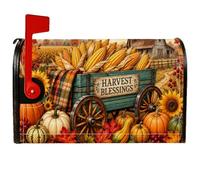 Harvest Blessings - Coperture magnetiche per cassetta postale con carro | Stile fattoria, copertura per cassetta delle lettere, scena del raccolto autunnale, carrello in legno rustico