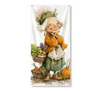 Harvest Fairy Door Cover Banner Decorativo, Fantasioso Giardino Carattere Decorazione Esterna, Autunno Festival Appeso Sfondo 91 x 182 cm