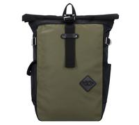 Harvest Label Naka Zaino roll-top nero/verde, poliestere, unisex, 16L