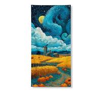 Harvest Landscape Door Cover Banner Decorativo, Rustico Fattoria Autunno Scena Decorazione Porta d'ingresso, Interno Esterno Autunno Festival Vacanze Forniture 91 x 182 cm