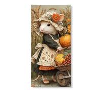 Harvest Mouse copertura per porta striscione decorativo, carino animale autunnale, forniture per feste autunnali 91 x 182 cm