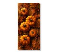Harvest Pumpkin Door Cover Banner Decorativo, Rustico Autunno Zucca Foglie Decorazione Porta d'ingresso, Interno Esterno Autunno Stagionale Appeso Sfondo Festival Forniture 91 x 183 cm