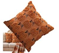 Harvest Pumpkin Embroidery Decor - 18x18 Inch Fall Throw Pillow Covers