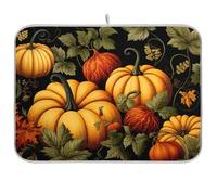 Harvest Pumpkin Leaf - Tappetino scolapiatti riutilizzabile, 45 x 61 cm, rettangolare, grande scolapiatti con tappetino decorativo per la casa