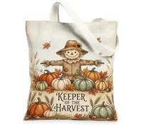 Harvest Spaventapasseri Pumpkins Quote Autumn Canvas Tote Bag 33 x 38 cm