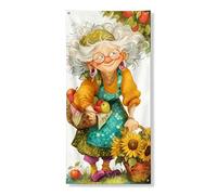 Harvest Time - Striscione decorativo per porta, fantasioso motivo floreale con girasole, decorazione per interni ed esterni, 91 x 182 cm