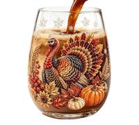Harvest Water Glasses, Clear Drinking Cups With Funny Cute Design, Anti Tip