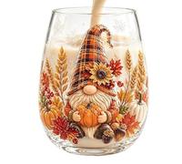 Harvest Water Glasses, Clear Drinking Cups With Funny Cute Design, Anti Tip