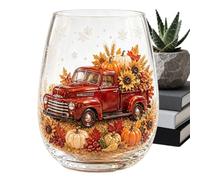 Harvest Water Glasses, Clear Drinking Cups With Funny Cute Design, Anti Tip