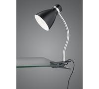 HARVEY LAMPADA DA STUDIO FLESSIBILE CON PINZA METALLO NERO E CROMO H. 36CM 1 LUCE ATTACO E27
