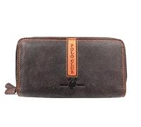 HARVEY MILLER POLO CLUB Portafoglio Donna in Pelle 2 Scomparti con Zip. (Moro)