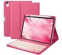 Harvopu - Custodia compatibile con iPad Air 11 pollici e 11 pollici Air 5th 4th Generation con tastiera, rimovibile retroilluminata, custodia a portafoglio con supporto per matita per iPad Air 11