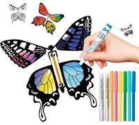 Harxin 2 Scratch Art Notes, 4 Magic Water Coloring Book con Penna, Libro per Pittura Riutilizzabile, Libro da disegno per Bambini Ragazzi Ragazze Presenti (farfalle volanti)