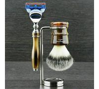 Haryali 5 Orlo Rasoio da Barba Pennello da Barba e Supporto Set Kit per Uomo