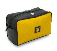 Haryali London - Borsa da toilette in pelle resistente all'acqua, per uomo, grande borsa da viaggio per rasatura, kit dopp per bagno, palestra, articoli da toeletta, Giallo, Beauty Case