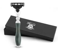 Haryali London Rasoio a 3 lame per uomo e donna - Rasoio ergonomico per corpo e viso - Rasoio da uomo elegante - Rasoio riutilizzabile - Grigio