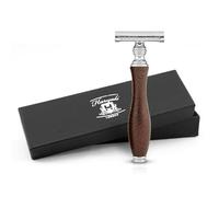 Haryali London Rasoio a doppia lama per uomo e donna - Doppia lama in metallo - Design goffrato - Rasoio riutilizzabile - Marrone castagno - Adatto a tutte le lame DE