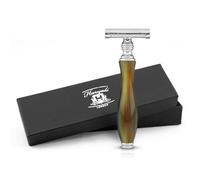 Haryali London Rasoio a doppia lama per uomo e donna - Rasoio con doppia lama in resina - imitazione di corno di bufalo - rasoio riutilizzabile - adatto a tutte le lame DE