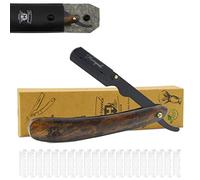 Haryali London Rasoio Mano Libera - Lama Barba Rasoio A Mano Professionale Libera Con Lamette Da Barba E Custodia Protettiva Rasoio Da Barbiere Legno Scuro