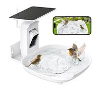 HARYMOR Vasca per uccelli con fotocamera, flusso d'acqua automatico, telecamera per uccelli 2K cattura l'attività degli uccelli, avvisi di arrivo, intelligenza artificiale intelligente identifica le