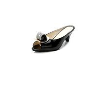 HARZONLI Tacchi Alti Ladies Plus Size Luxury Diamond Spike Heel Open Toe Single High Heel Summer Beach Shoes Women Pump Sandals(Schwarz,41(25.5cm))