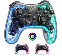 HASACOOL Switch Pro Controller Trasparente/Luminoso Con Sveglia e Controllo App, Wireless Compatibile Con Android/IOS/PC/Switch/Lite/OLED