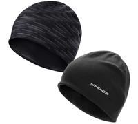 HASAGEI Beanies Skull Caps per uomo e donna caldo casco fodera ciclismo cappello morbido leggero berretto antistatico running Beanie Beanie, Nero+striscia, taglia unica