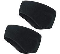 Hasagei - Fascia per la testa invernale per lo sport, fascia per le orecchie, fascia elastica per uomo e donna per jogging, corsa, escursionismo, ciclismo e motocicletta, nero + pile polare nero.