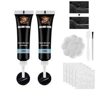 HASAIKA® Crema di Riparazione in Pelle, Balsamo per Divano, Giacca, Seggiolino Auto, Cappotti - Ripara Crack, Buchi, Usura (Nero)